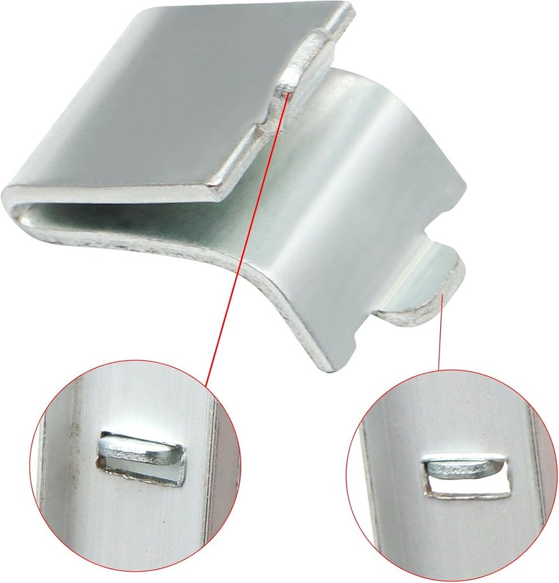 Abeicy 40 Pieces Silver Shelf Supports Clip, Adjustable Steel Pilaster Heavy Duty Shelving Brackets for Metal Wood Freezer Fridge and Cabinet - Image 3